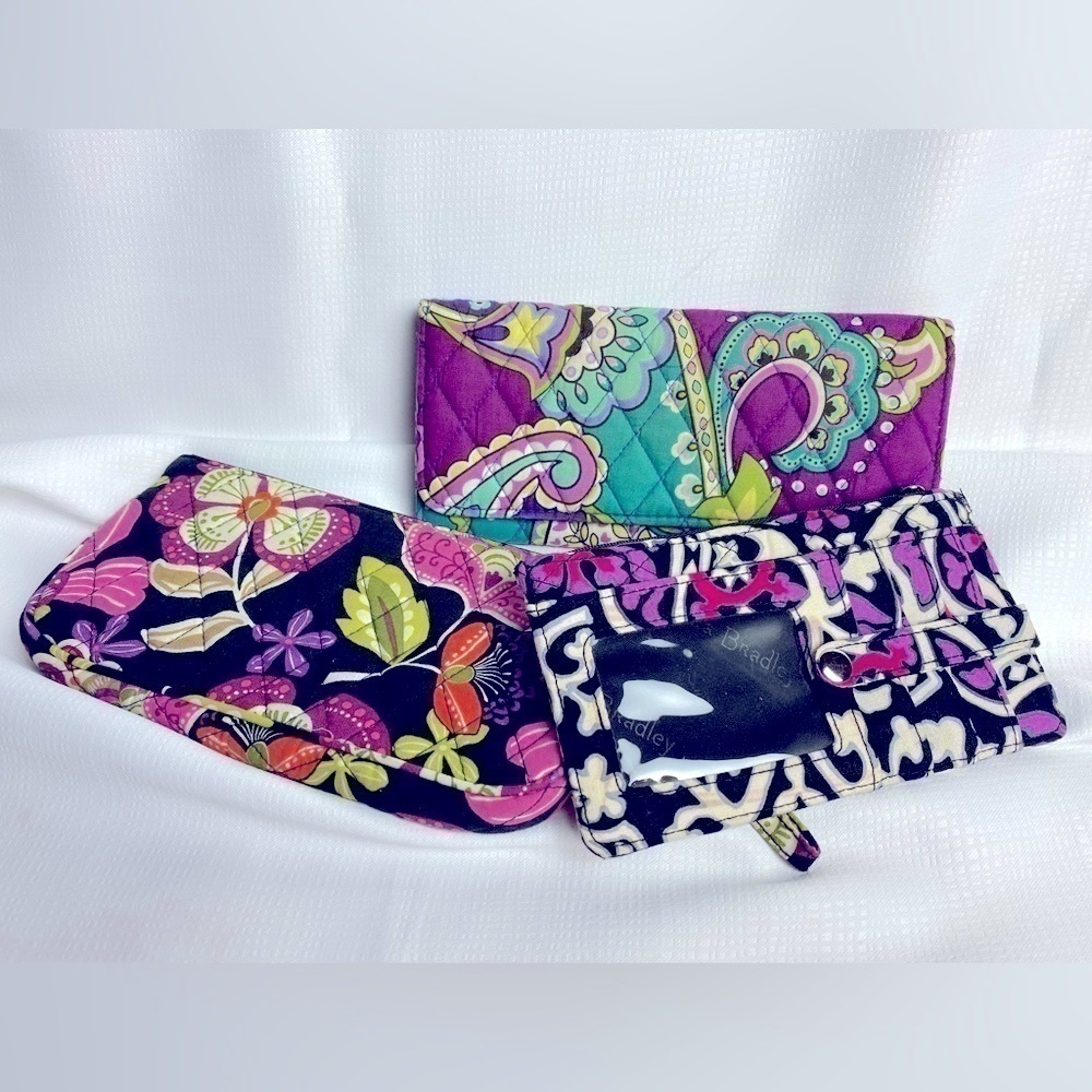 Vera Bradley Set of (3) Pirouette Pink, Medallion, and Heather